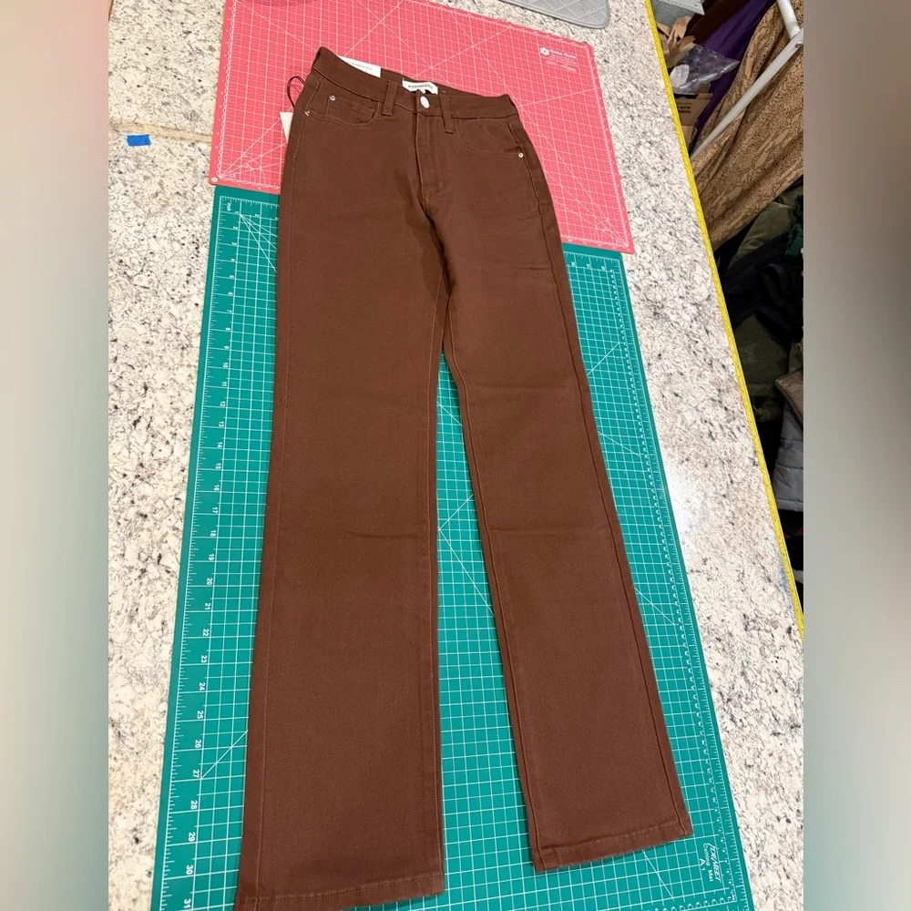 Weworewhat Icon Jean 24 Cacao Brown Straight Leg Denim NWT - Picture 9 of 9